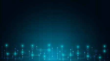 Circuit technology background with hi-tech digital data connection system and computer electronicのイラスト素材