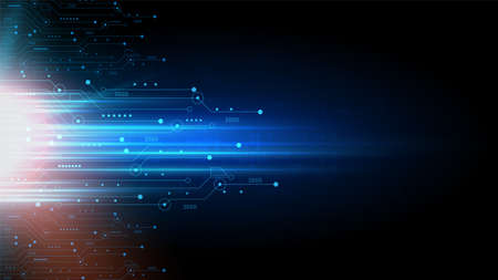 Circuit technology background with hi-tech digital data connection system and computer electronic...