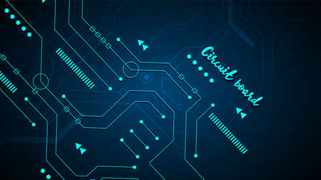 Circuit technology background with hi-tech digital data connection system and computer electronic designのイラスト素材