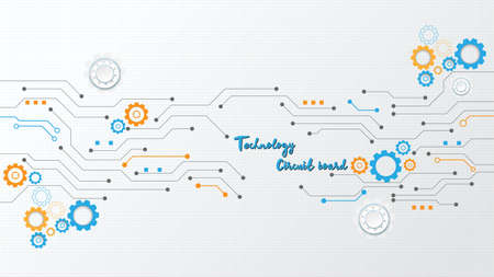 Circuit technology background with hi-tech digital data connection system and computer electronic designのイラスト素材