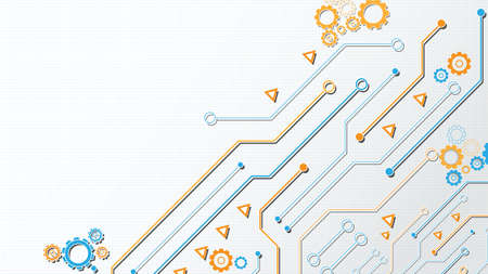 Circuit technology background with hi-tech digital data connection system and computer electronic designのイラスト素材