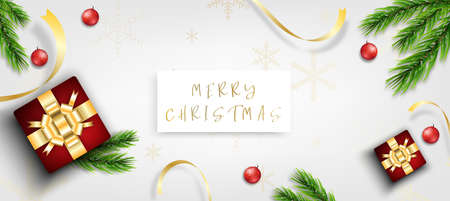 Merry christmas festival background holiday. Xmas decorations seasonのイラスト素材