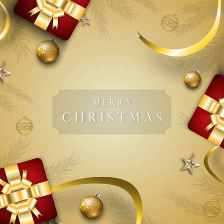 Merry christmas festival background holiday. Xmas decorations seasonのイラスト素材