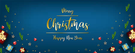 Merry christmas festival background holiday. Xmas decorations seasonのイラスト素材