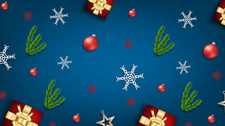 Merry christmas festival background holiday. Xmas decorations seasonのイラスト素材