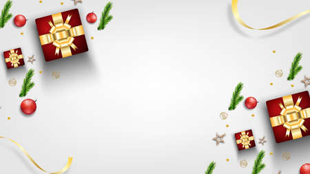 Merry christmas festival background holiday. Xmas decorations seasonのイラスト素材