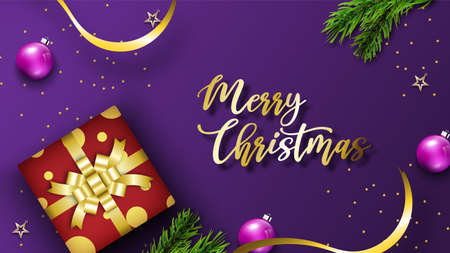 Merry christmas festival background holiday. Xmas decorations seasonの写真素材