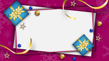 Merry christmas festival background holiday. Xmas decorations seasonのイラスト素材