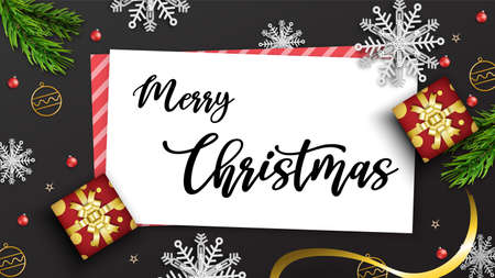 Merry christmas festival background holiday. Xmas decorations seasonのイラスト素材