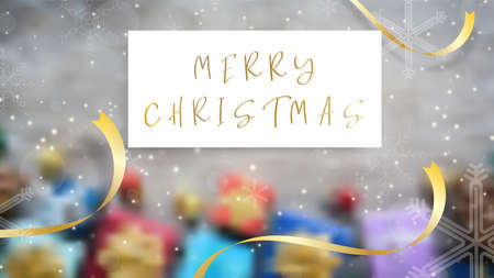 Merry christmas festival background holiday. Xmas decorations seasonのイラスト素材