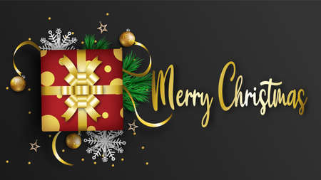 Merry christmas festival background holiday. Xmas decorations seasonのイラスト素材