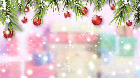 Merry christmas festival background holiday. Xmas decorations seasonのイラスト素材