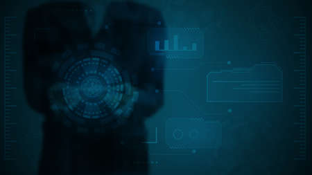 technology background with hi-tech digitalのイラスト素材