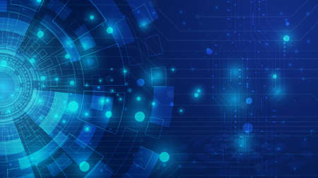 Circuit technology background with hi-tech digital data connection system and computer electronic designのイラスト素材