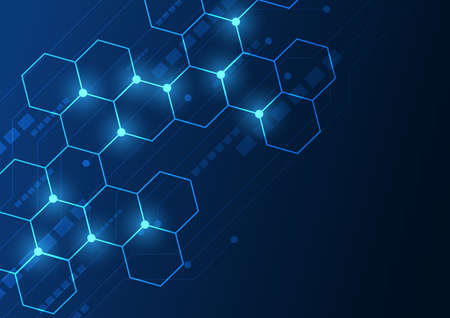 Circuit technology background with hi-tech digital data connection system and computer electronic...