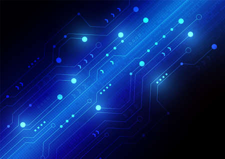 Circuit technology background with hi-tech digital data connection system and computer electronic designのイラスト素材