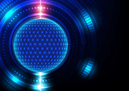 Circuit technology background with hi-tech digital data connection system and computer electronic designのイラスト素材