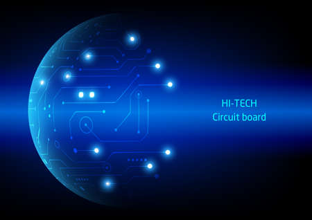 Circuit technology background with hi-tech digital data connection system and computer electronic designのイラスト素材