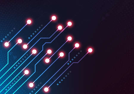 Circuit technology background with hi-tech digital data connection system and computer electronic...