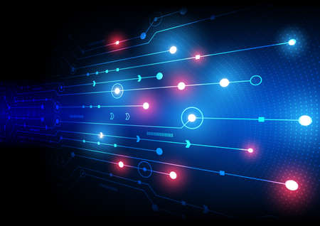 Circuit technology background with hi-tech digital data connection system and computer electronic...