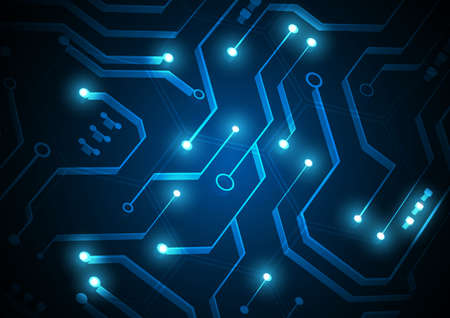 Circuit technology background with hi-tech digital data connection system and computer electronic designのイラスト素材