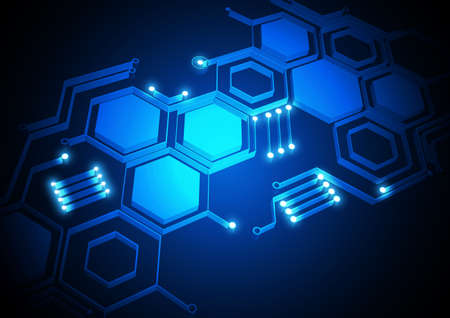 Circuit technology background with hi-tech digital data connection system and computer electronic...