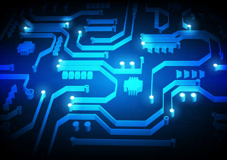 Circuit technology background with hi-tech digital data connection system and computer electronic designの写真素材