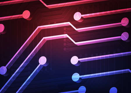 Circuit technology background with hi-tech digital data connection system and computer electronic...