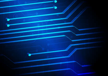 Circuit technology background with hi-tech digital data connection system and computer electronic...