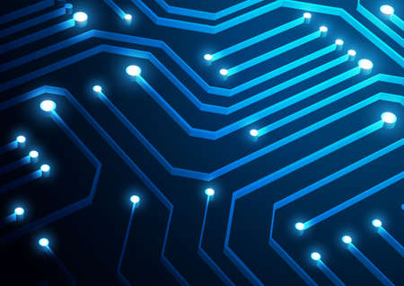 Circuit technology background with hi-tech digital data connection system and computer electronic...