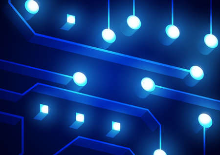 Circuit technology background with hi-tech digital data connection system and computer electronic...