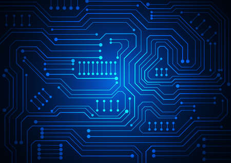 Circuit technology background with hi-tech digital data connection system and computer electronic...