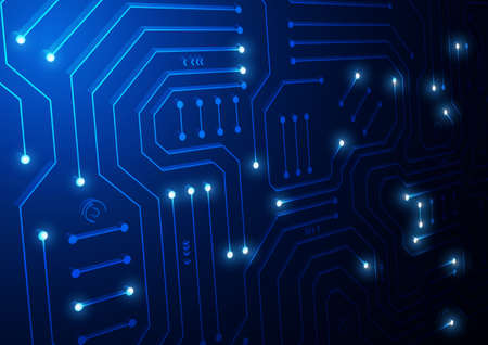 Circuit technology background with hi-tech digital data connection system and computer electronic...