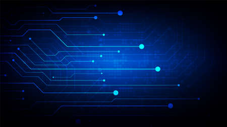 Circuit technology background with hi-tech digital data connection system and computer electronic...
