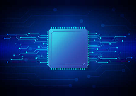 Circuit technology background with hi-tech digital data connection system and computer electronic...