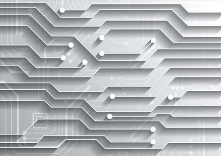 Circuit technology background with hi-tech digital data connection system and computer electronic designのイラスト素材