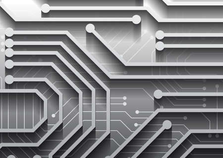 Circuit technology background with hi-tech digital data connection system and computer electronic...