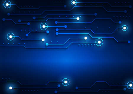 Circuit technology background with hi-tech digital data connection system and computer electronic...