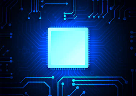 Circuit technology background with hi-tech digital data connection system and computer electronic...