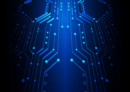 Circuit technology background with hi-tech digital data connection system and computer electronic...