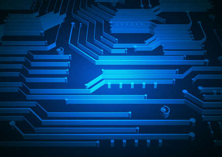 Circuit technology background with hi-tech digital data connection system and computer electronic...