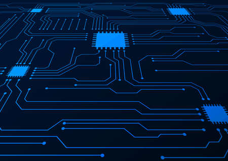 Circuit technology background with hi-tech digital data connection system and computer electronic...
