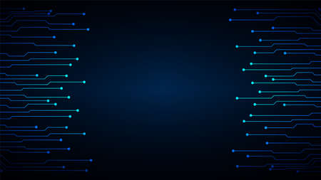 Circuit technology background with hi-tech digital data connection system and computer electronic...