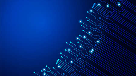 Circuit technology background with hi-tech digital data connection system and computer electronic...