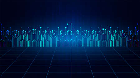 technology background with hi-tech digital data connection system and computer electronic designのイラスト素材