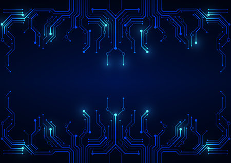 technology background with hi-tech digital data connection system and computer electronic designのイラスト素材