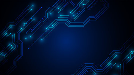 technology background with hi-tech digital data connection system and computer electronic designのイラスト素材