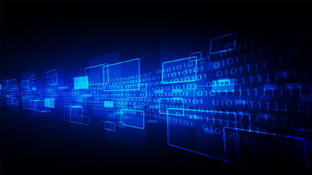 technology background with hi-tech digital data connection system and computer electronic designのイラスト素材