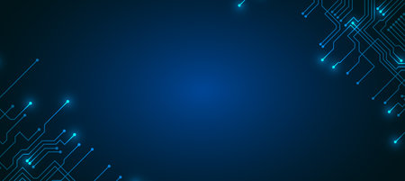 technology background with hi-tech digital data connection system and computer electronic designのイラスト素材