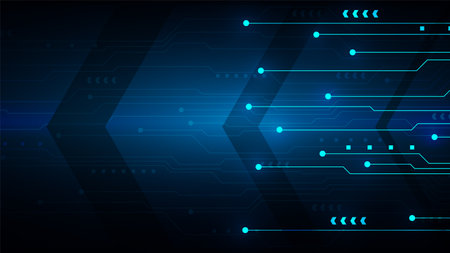 technology background with hi-tech digital data connection system and computer electronic designのイラスト素材